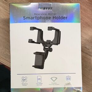 Black Smartphone Holder for Rearview Mirror